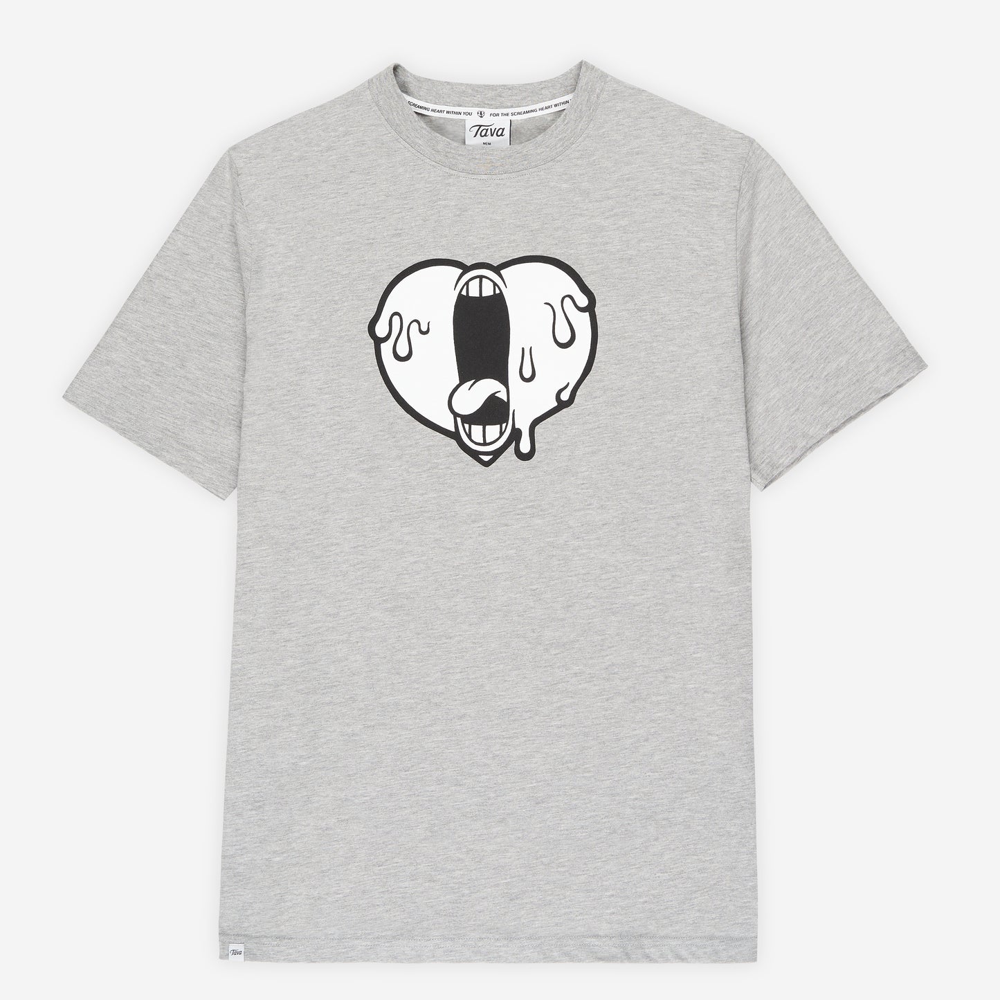 LARGE WHITE SCREAMING HEART T-SHIRT