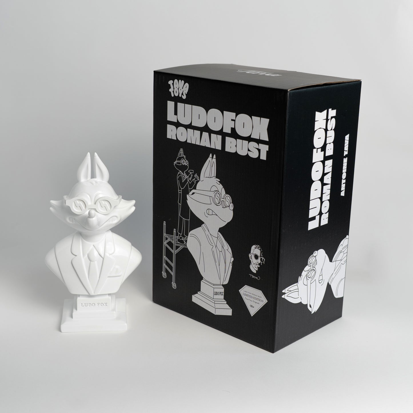 Ludo Fox Roman Bust Sculpture