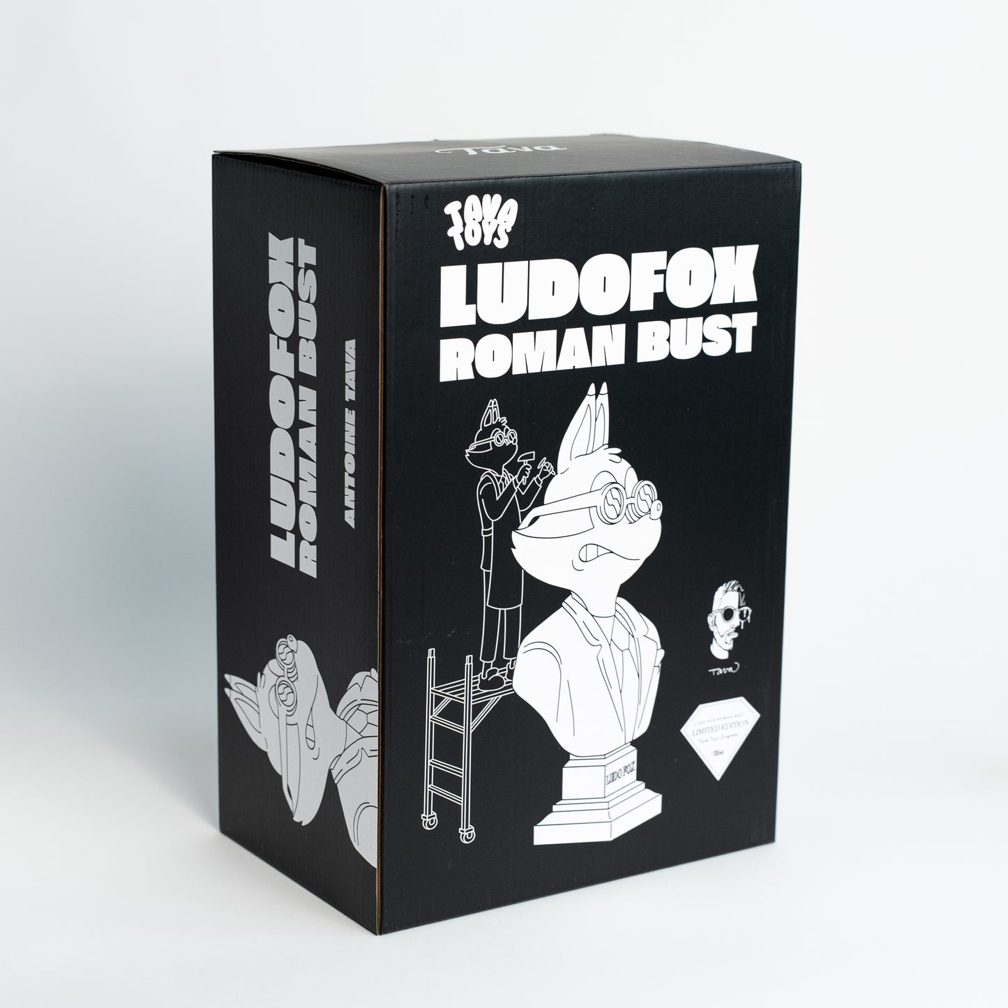 Ludo Fox Roman Bust Sculpture